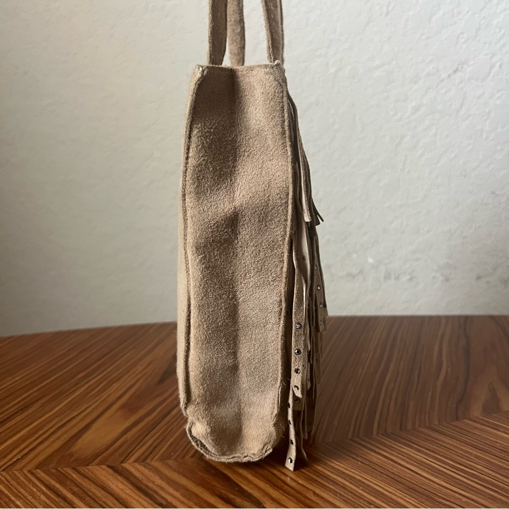 CHANEL Vintage Suede Fringe Rhinestone Mini Tote CC Logo - Picture 12 of 16